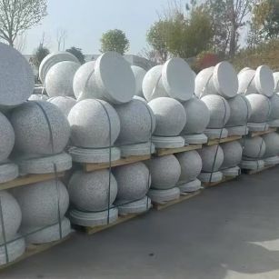 保山 白麻花岗岩石材圆球，石球，挡车球，隔离球，景观石球，风水球等