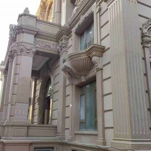 保山 黄金麻花岗岩光面别墅外墙干挂施工完成