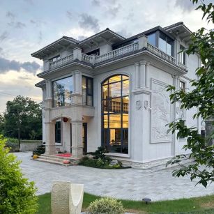 保山 白麻花岗岩私人别墅干挂石材豪华定制