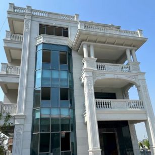 保山 白麻花岗岩别墅外墙干挂效果展示