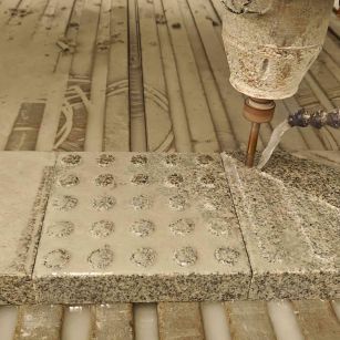 保山 芝麻白花岗岩石材盲人石、盲道石、盲点石