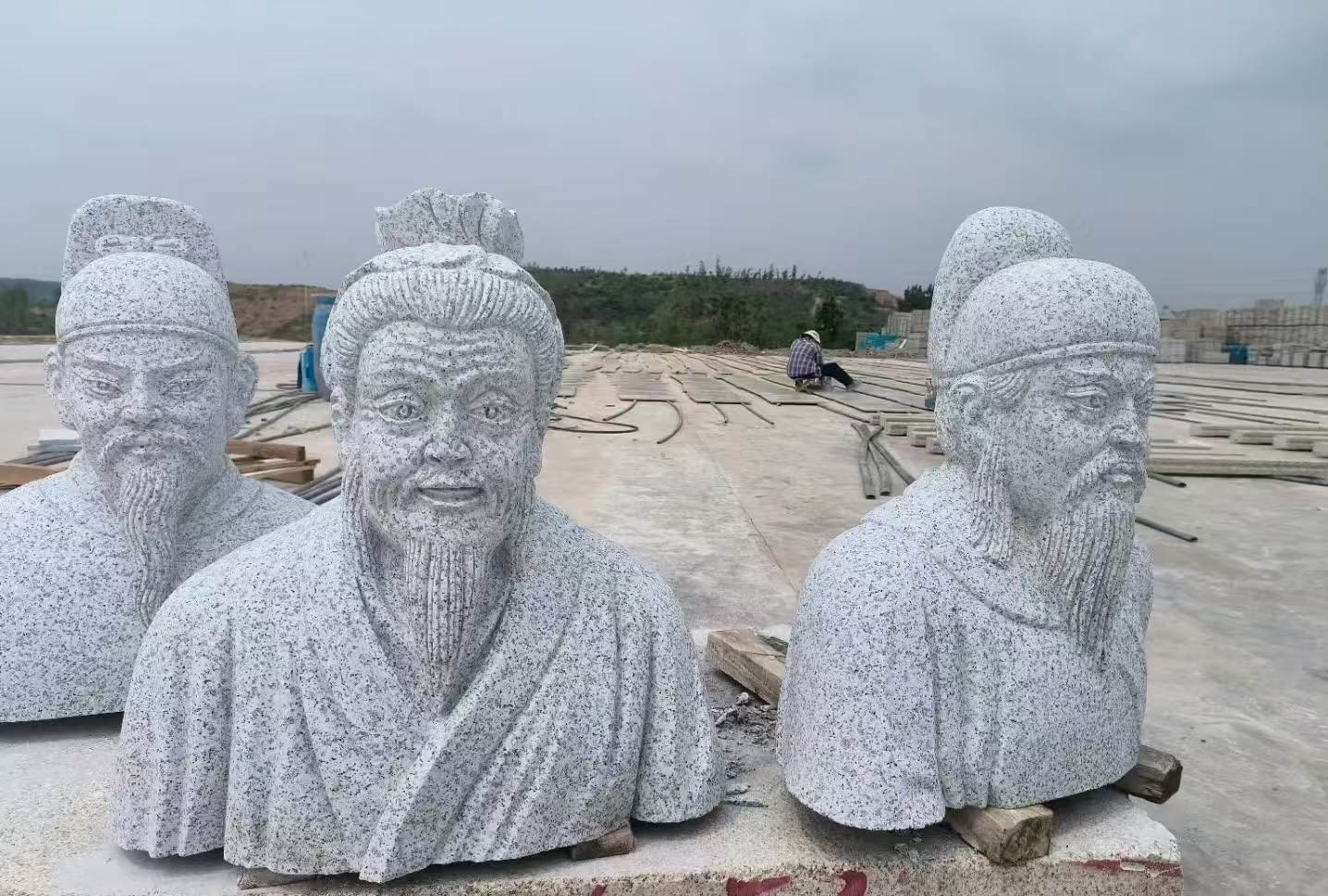 保山 白麻花岗岩石材人物立体雕刻