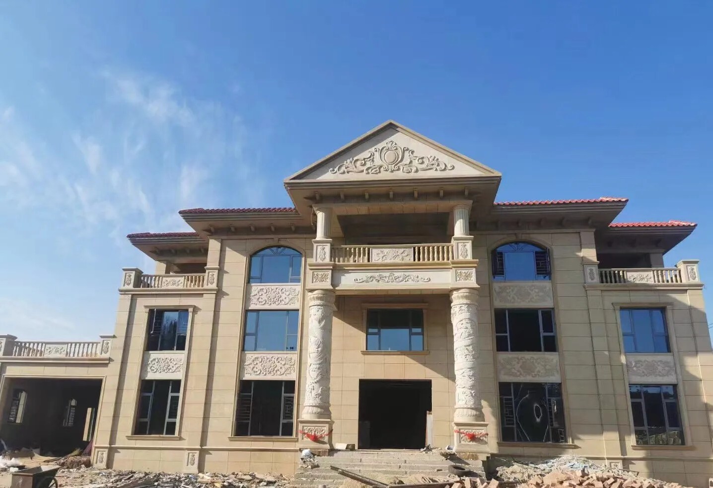 保山 黄金麻花岗岩别墅外墙干挂