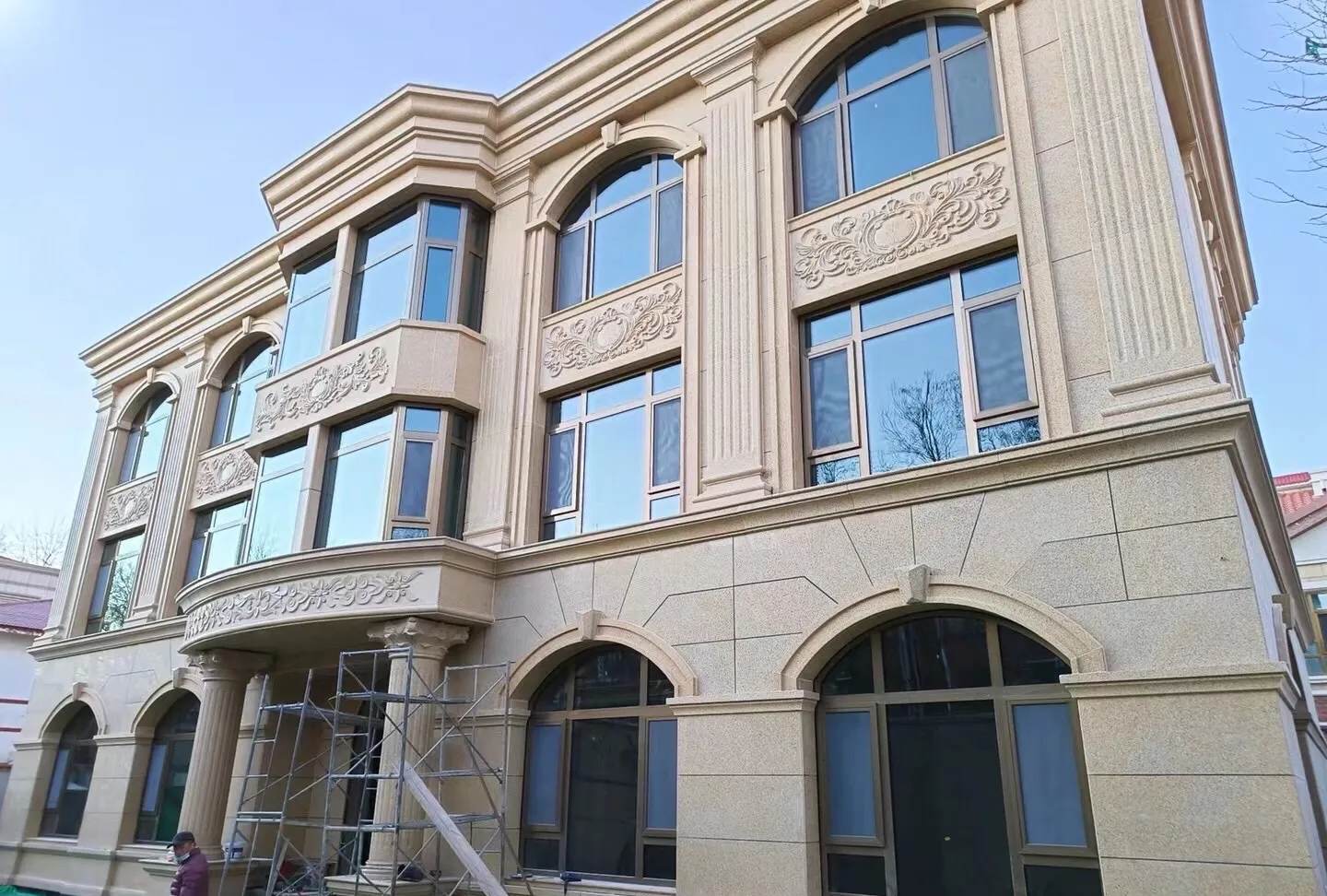 保山 黄金麻花岗岩别墅外墙干挂